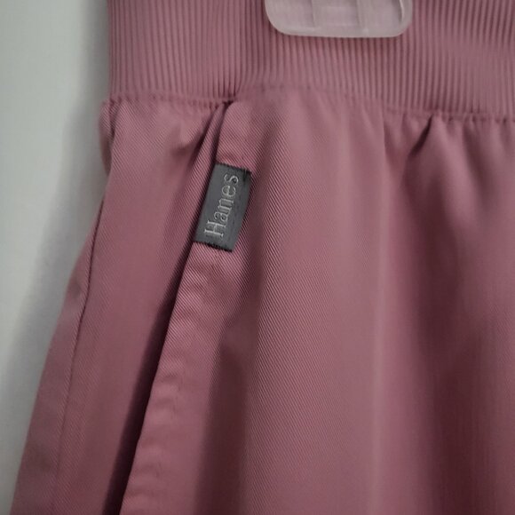 Hanes Women's Straight-Leg Pink Mauve Scrub Pants - Picture 2 of 8